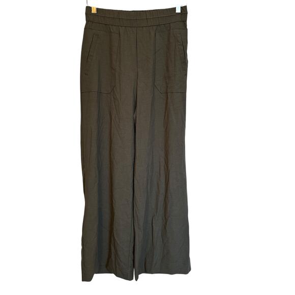 Democracy Wide Leg Pants Pull On High Rise Utility Pocket Palazzo Green Size M - Picture 10 of 10